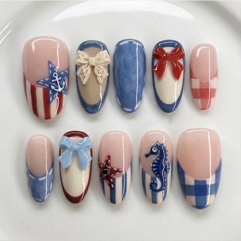 Western Cowgirl Star Press On Nails