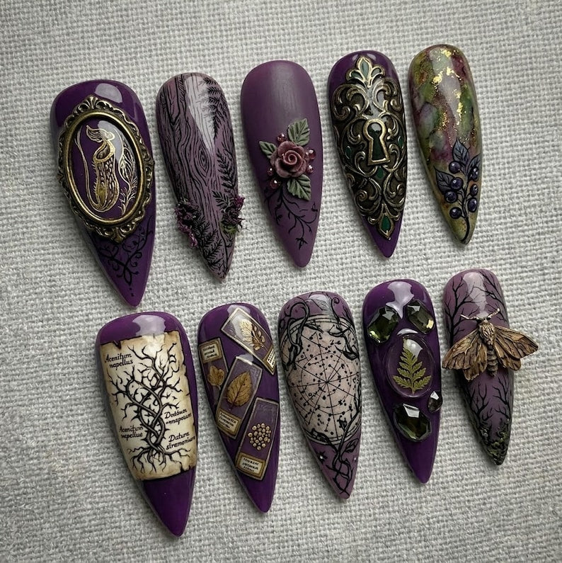 Royal Enchanted Dark Fantasy Press On Nails
