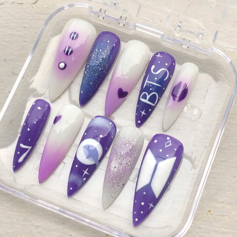 Purple Galaxy Cosmic Aura Press On Nails
