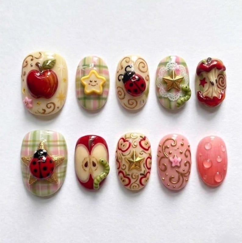 Celestial Golden Dragon Press On Nails