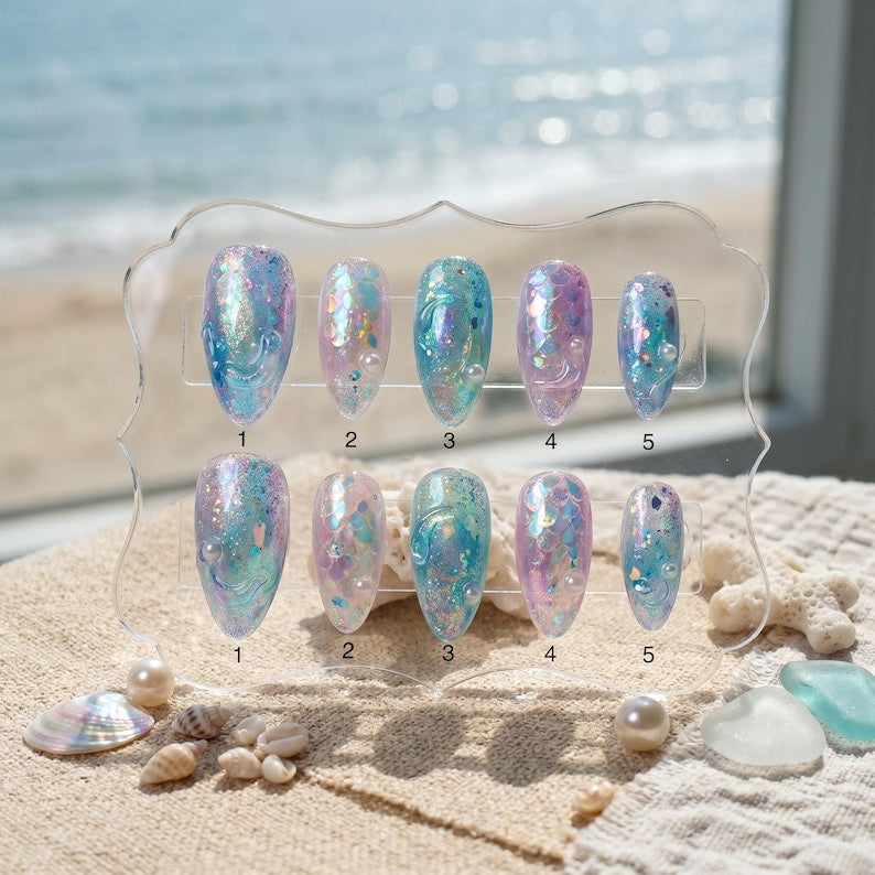 Iridescent Fantasy Glow Press On Nails
