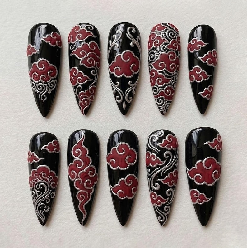 Dark Gothic Portrait Press On Nails