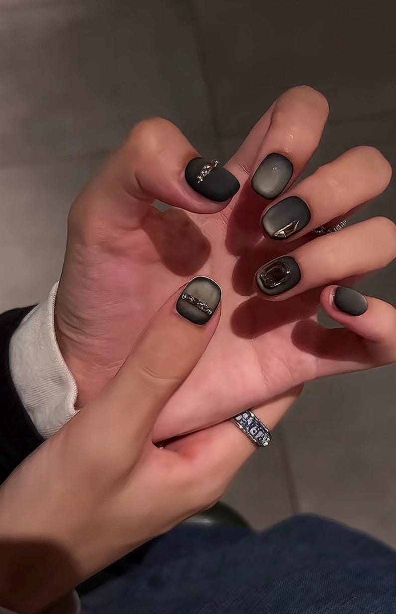 Crimson Gothic Glam Press On Nails