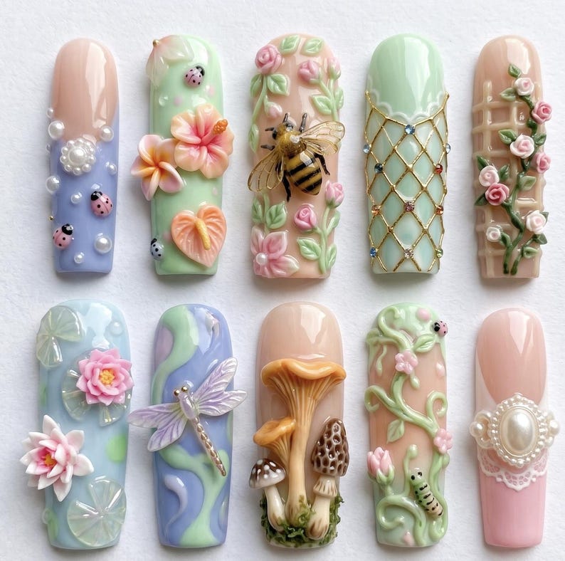 Moonlit Celestial Gothic Press On Nails