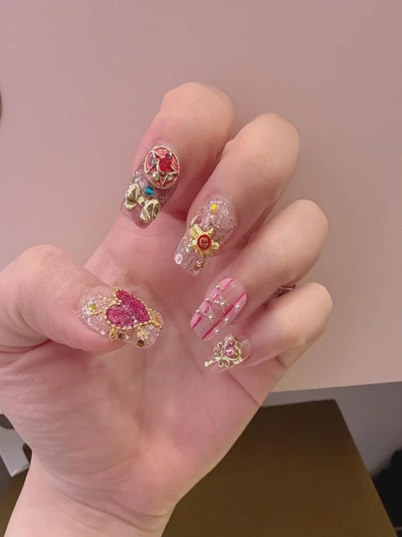 Celestial Moon Elegance Press On Nails
