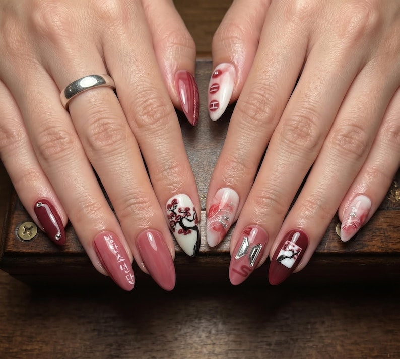 Tropical Summer Pop Aura Press On Nails