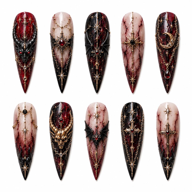 Dark Royal Gothic Elegance Press On Nails