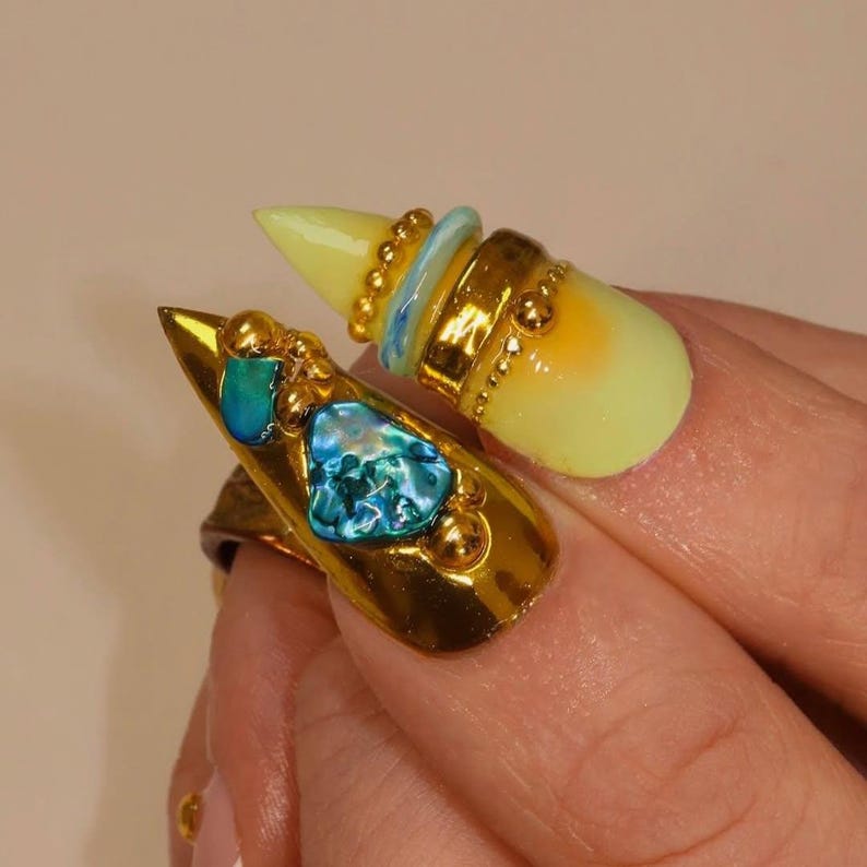 Boho Turquoise Jewel Press On Nails