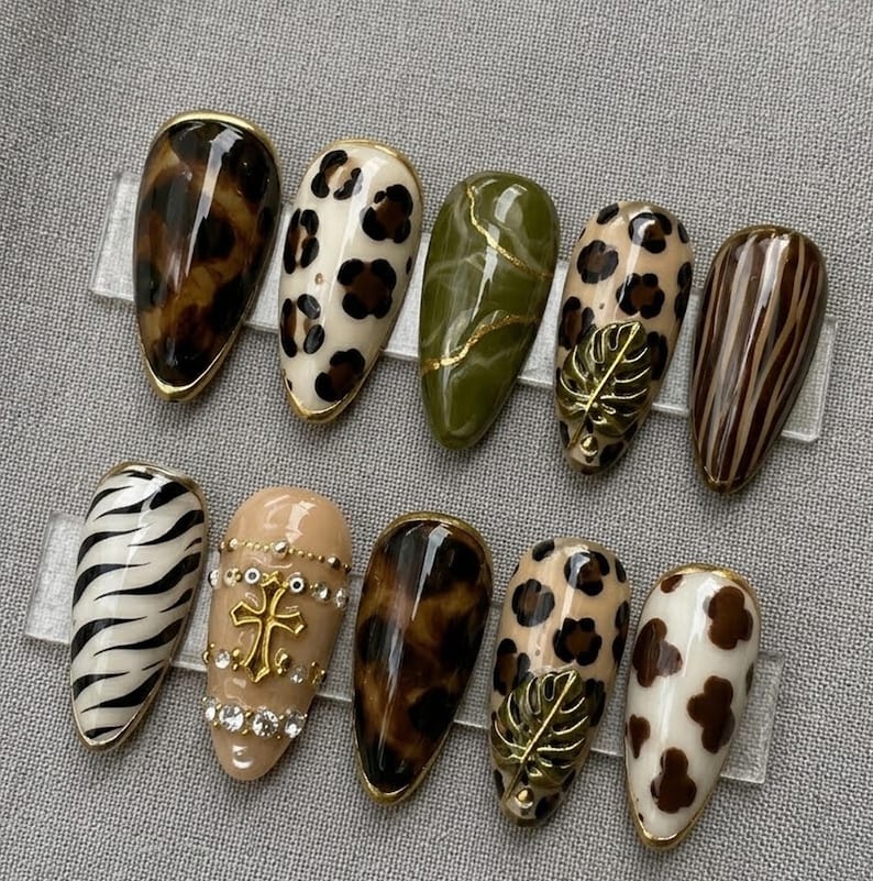 Luxury Safari Glam Press On Nails