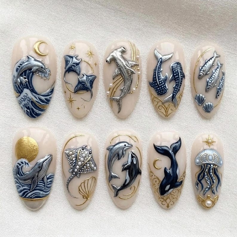 Mystical Deep Sea Fantasy Press On Nails