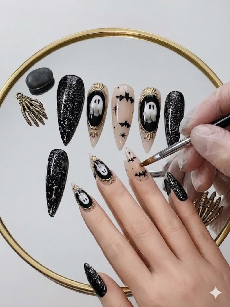 Haunted Vintage Gothic Stiletto Press On Nails