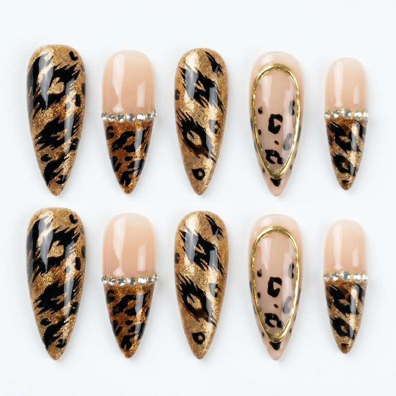 Golden Wild Luxe Press On Nails