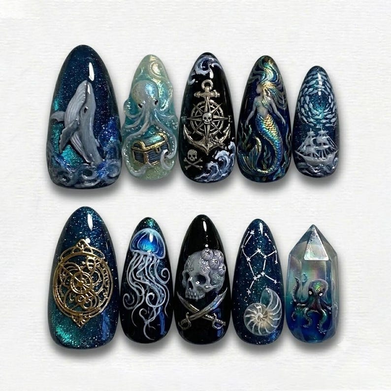 Enchanting Ocean Fantasy Press On Nails