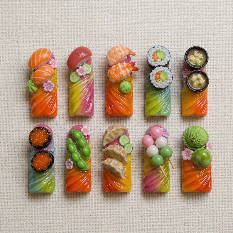Kawaii Foodie Delight Press On Nails
