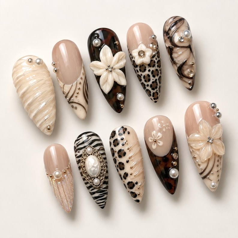 Cute Whimsical Spooky Press On Nails