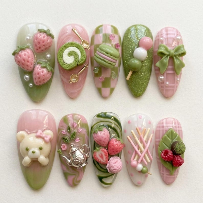 Sweet Dessert Pastel Press On Nails