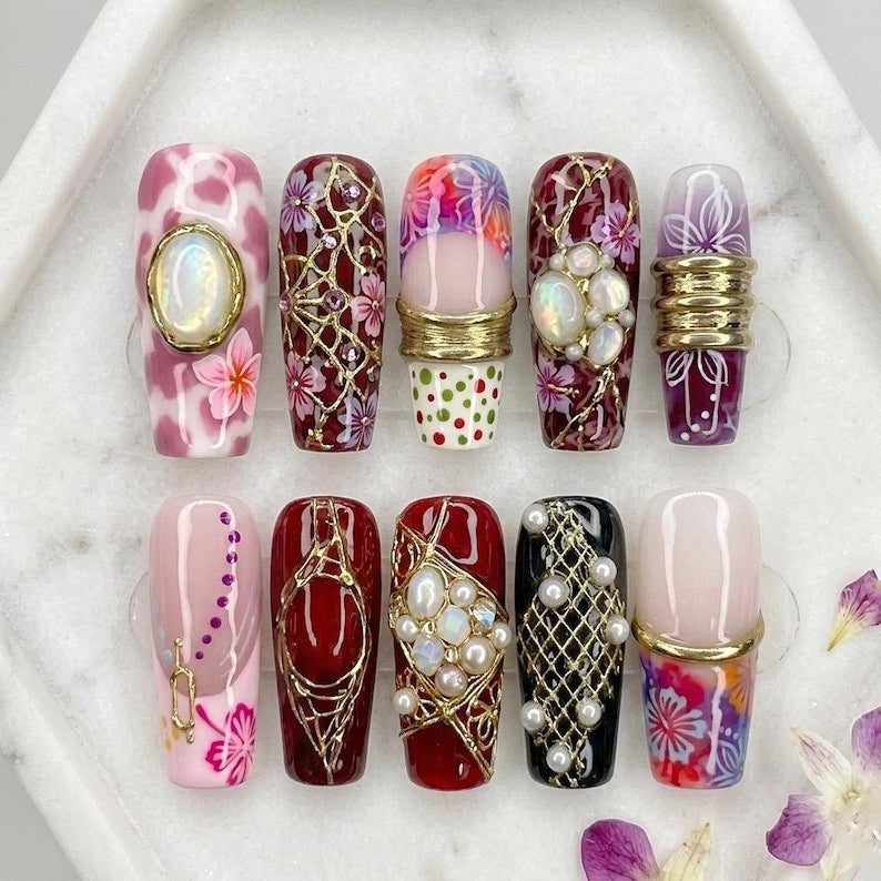 Elegant Spring Blossom Press On Nails