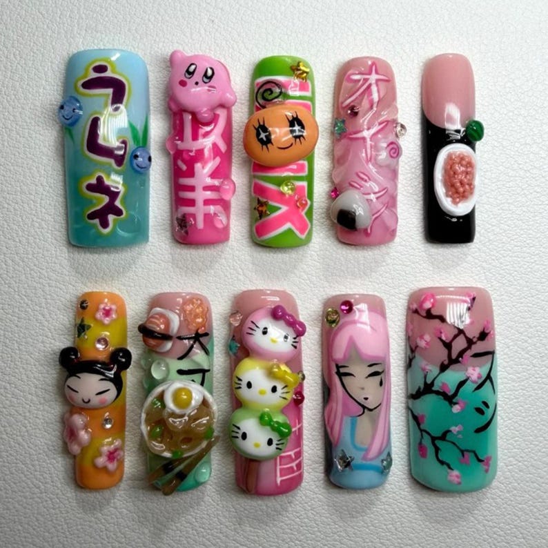 Cute Kawaii Fantasy Press On Nails