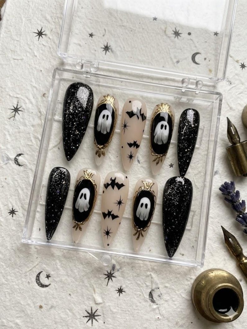 Haunted Vintage Gothic Stiletto Press On Nails