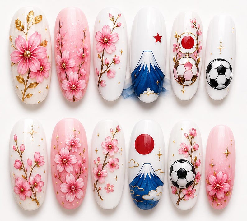 Elegant Blossom Heritage Press On Nails