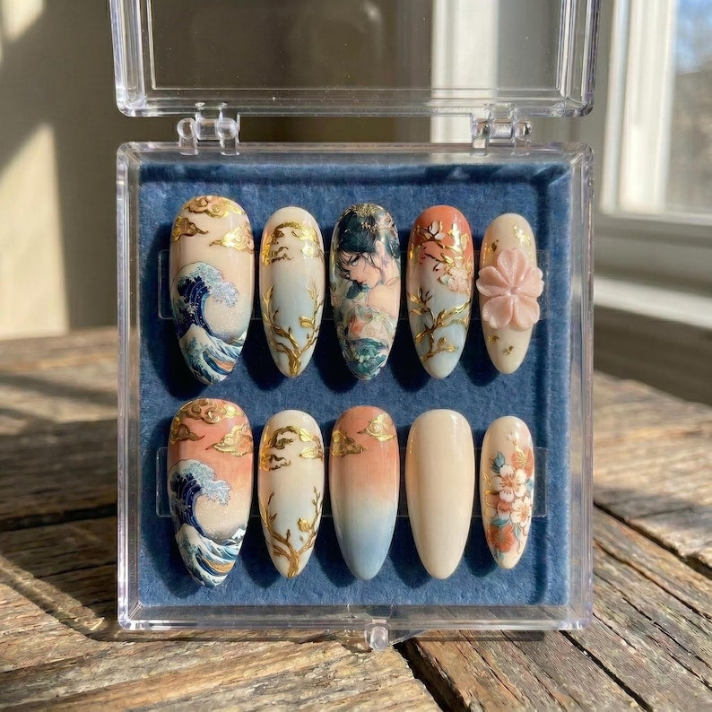 Dynamic Ocean Wave Press On Nails
