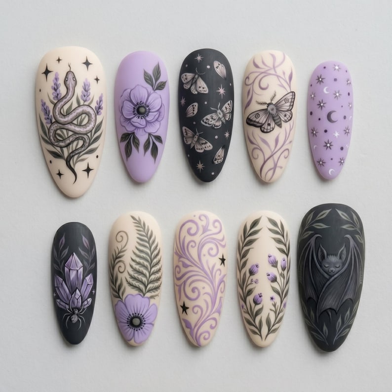 Mystic Lavender Celestial Press On Nails