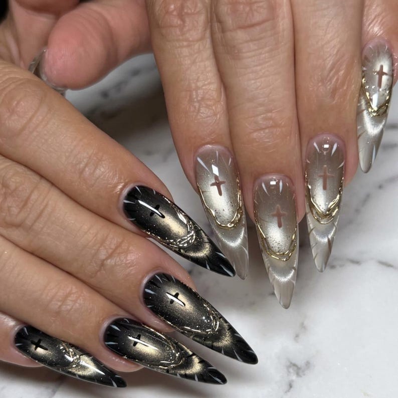 Mystic Cat Eye Gothic Press On Nails