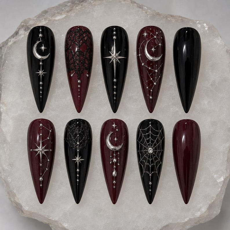 Dark Gothic Elegance Press On Nails