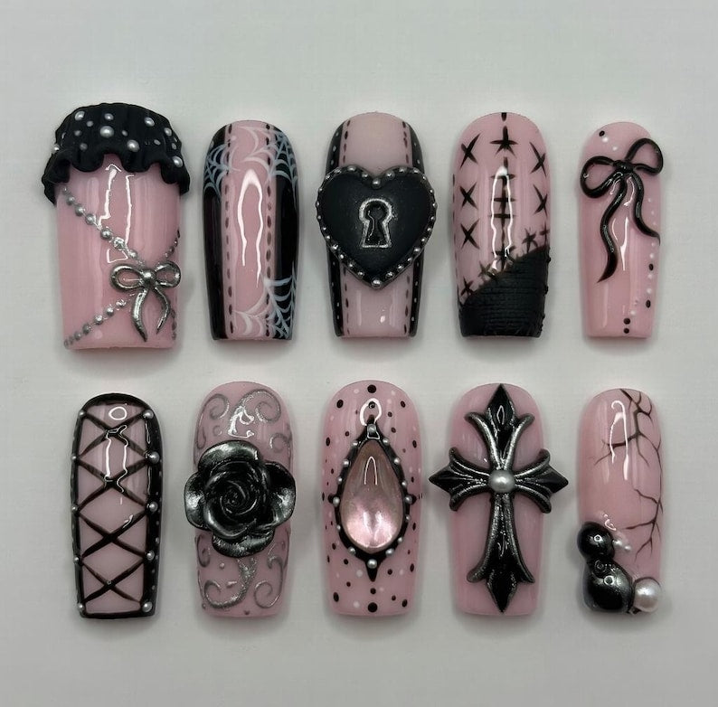 Autumn Pastel Gothic Elegance Press On Nails