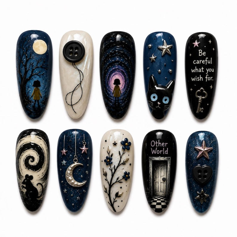Dark Spider Web Gothic Press On Nails