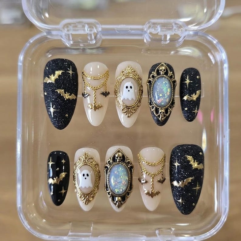 Cute Ghost Halloween Press On Nails