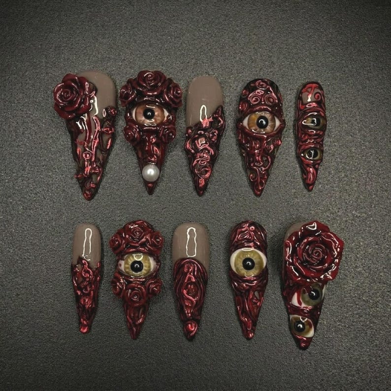 Dark Horror Gothic Press On Nails