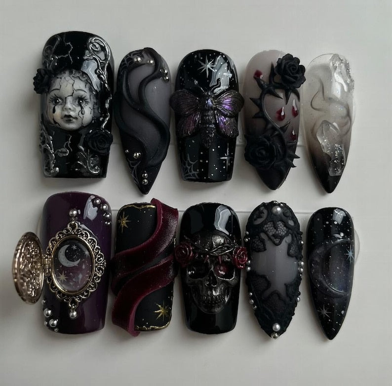 Dark Grunge Press On Nails